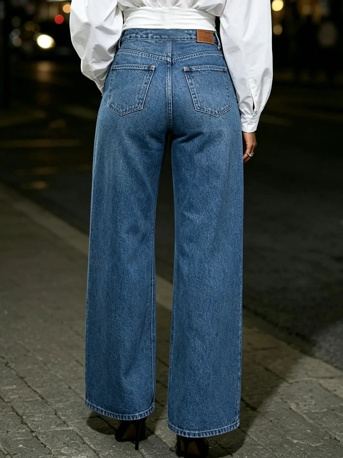 Floral Embroidered Wide-Leg Jeans