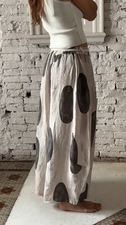 Oversized Dot Print Relaxed Balloon-Leg Pants