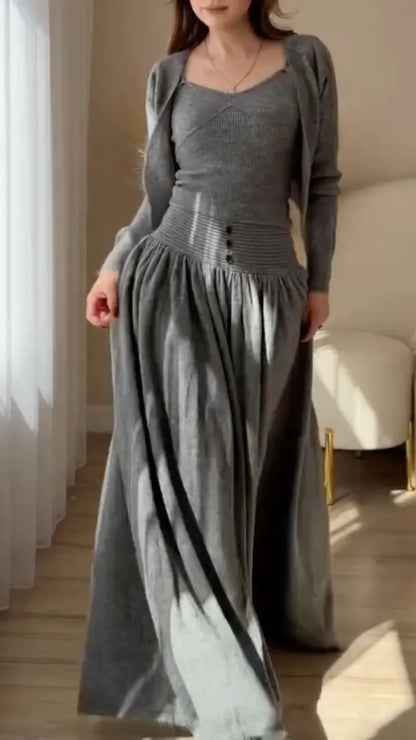 Cardigan Camisole & Wide-Leg Pants Set