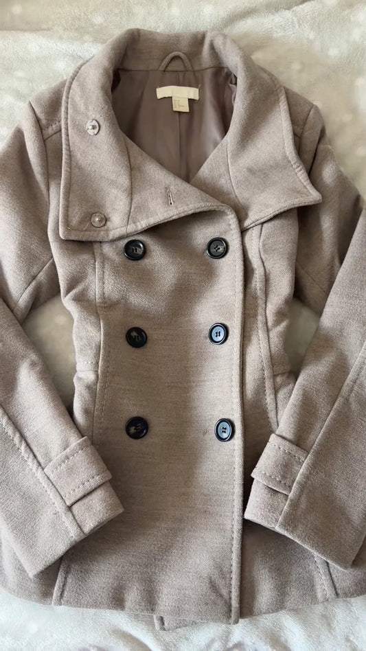 Double-Breasted Funnel-Neck Jacket