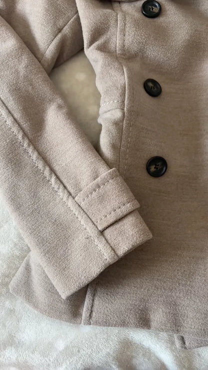 Double-Breasted Funnel-Neck Jacket